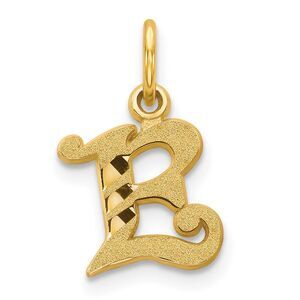 14k Yellow Gold, Isabelle Collection, Mini Letter E Initial Charm
